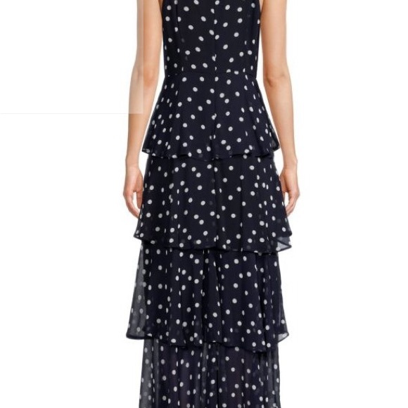 Tommy Hilfiger Navy Polka Dot tiered Maxi Dress NWT - Picture 2 of 6
